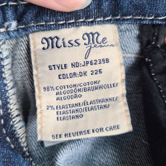 Miss Me Signature Rise Boot Cut Blue Jeans Sequin Western Embroidered Denim 27 - Picture 9 of 13